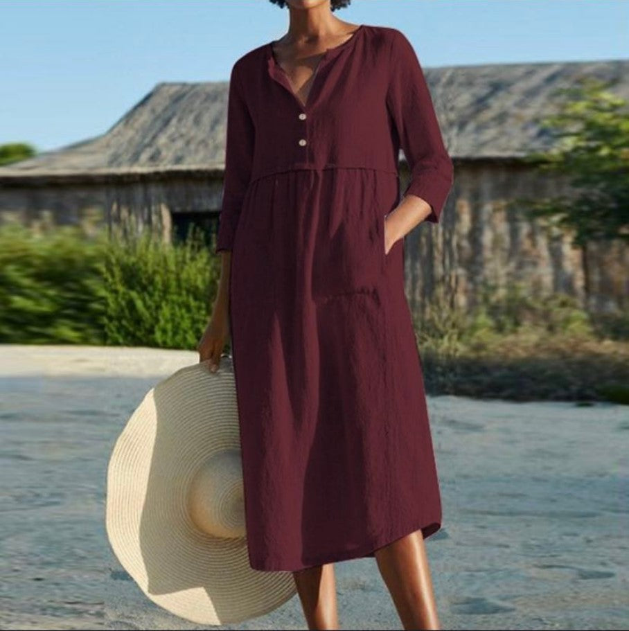 Eyla™ Stylish Linen Dress