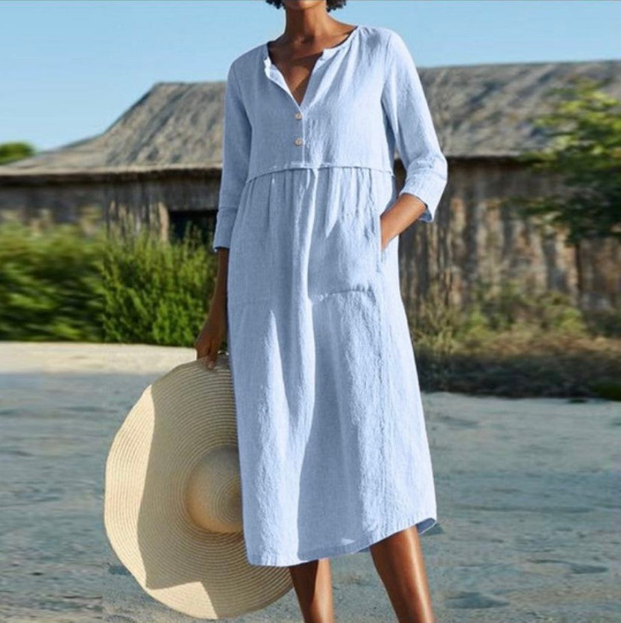 Eyla™ Stylish Linen Dress
