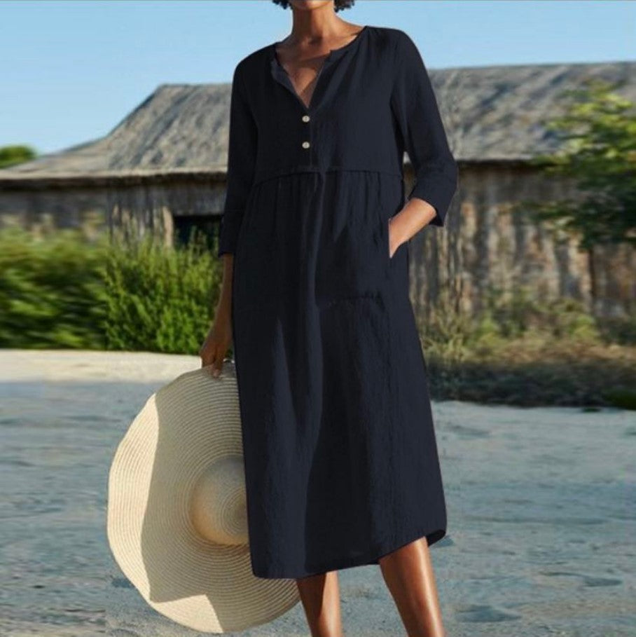Eyla™ Stylish Linen Dress