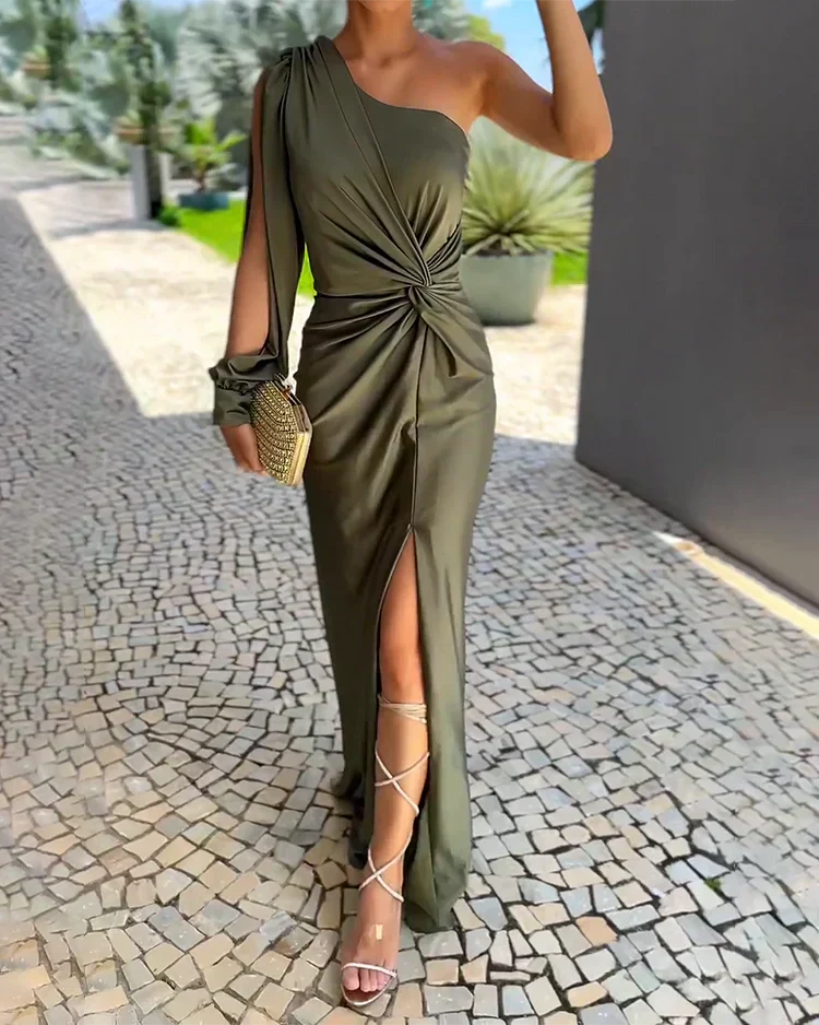 Renaya™ Silk One-Shoulder Dress