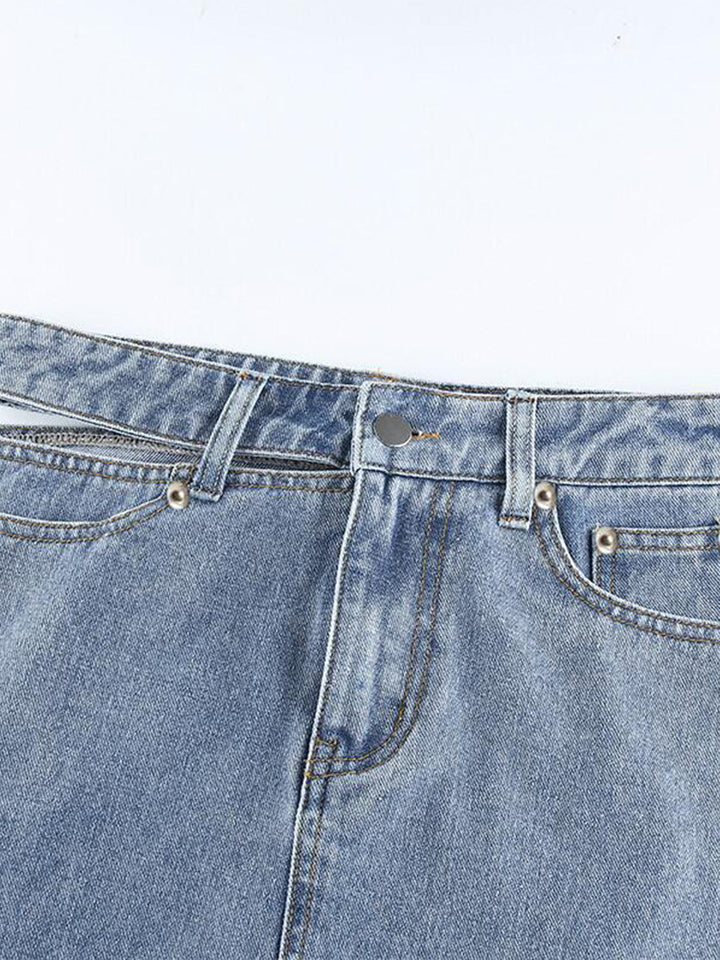 Remi™ High-Waist Cut-Out Denim Mini Skirt