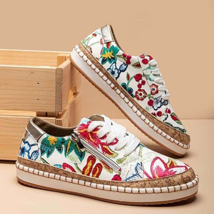 Evie™  Floral Orthopedic Zipper Sneakers