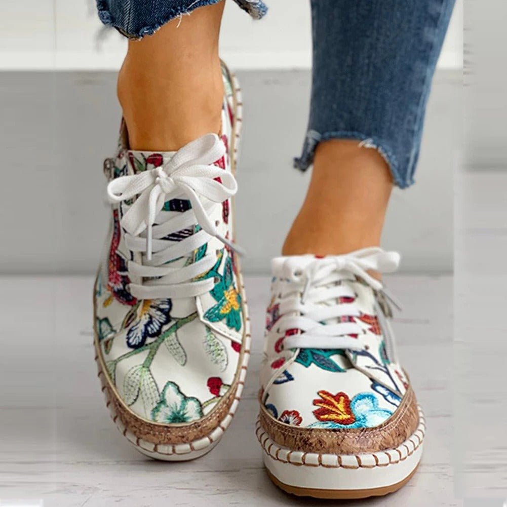 Evie™  Floral Orthopedic Zipper Sneakers