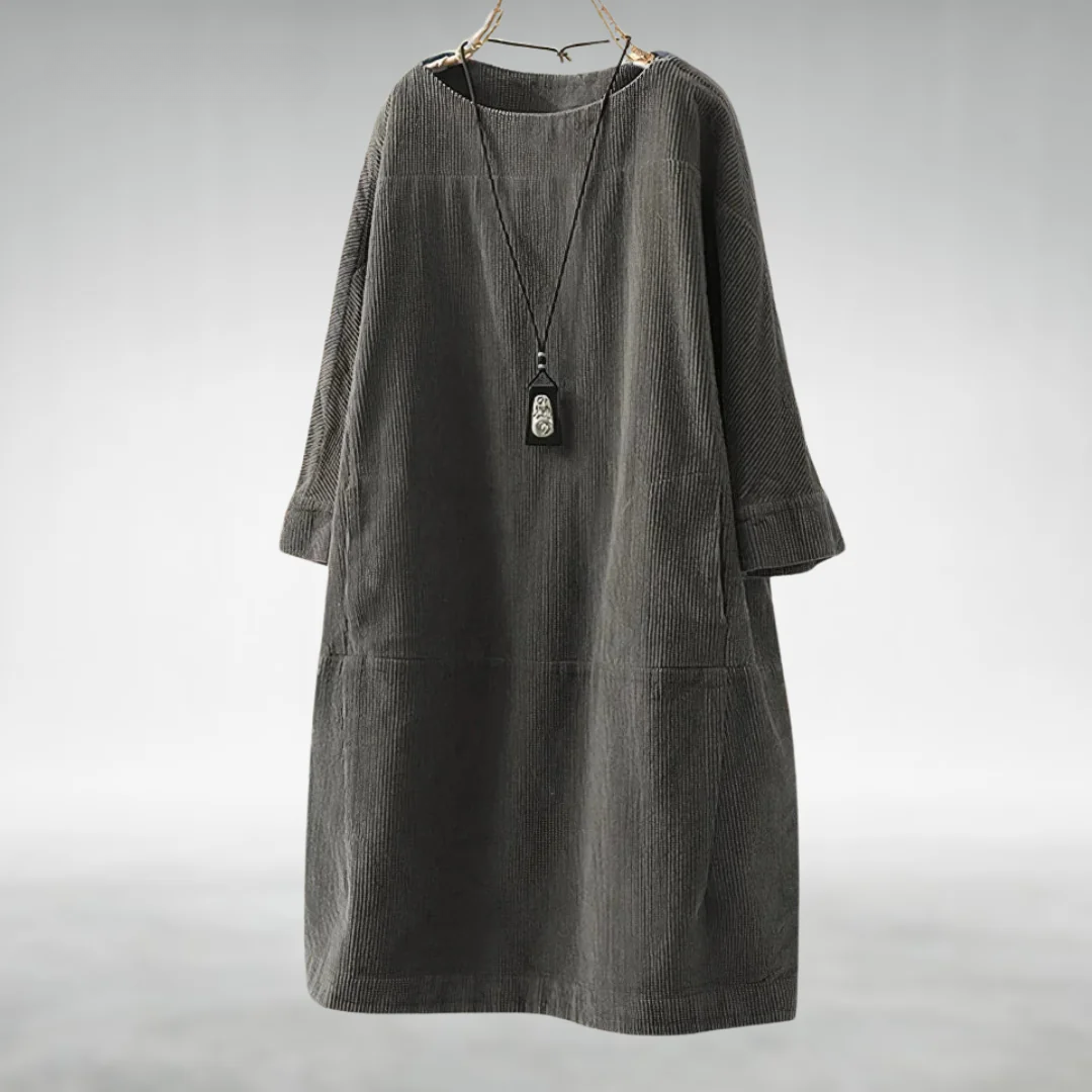 Avina™ Relaxed Corduroy Midi Dress