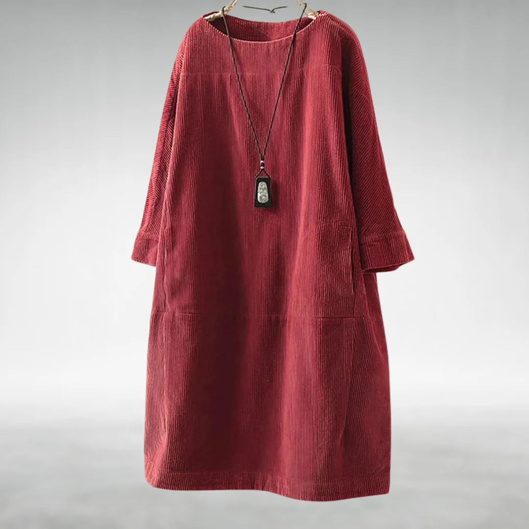 Avina™ Relaxed Corduroy Midi Dress