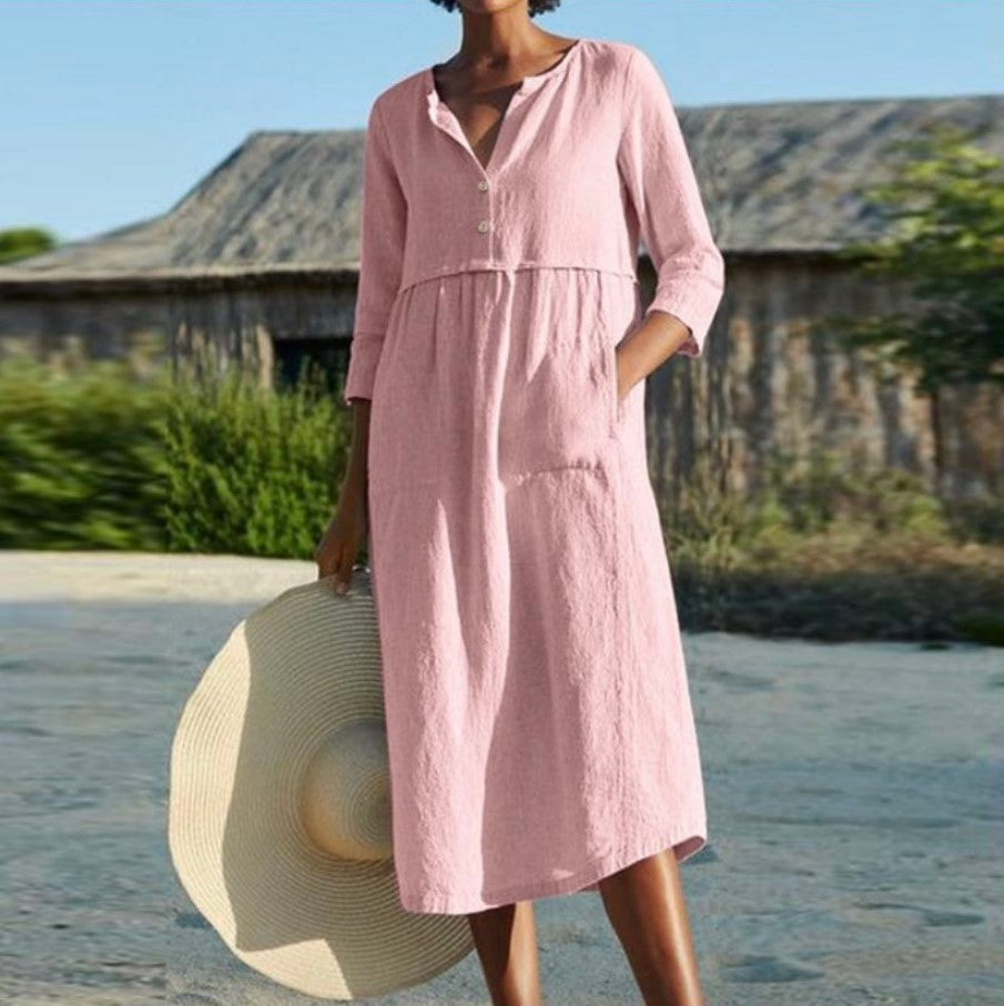 Eyla™ Stylish Linen Dress
