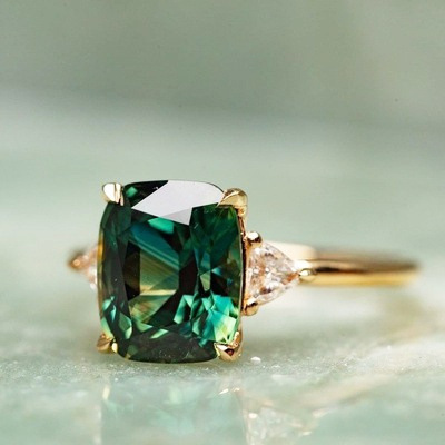 Orlena - Green Zirconia Ring in Gold