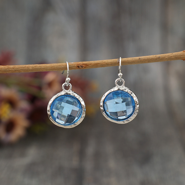 Lailah – Vintage Blue Inlaid Crystal Earrings