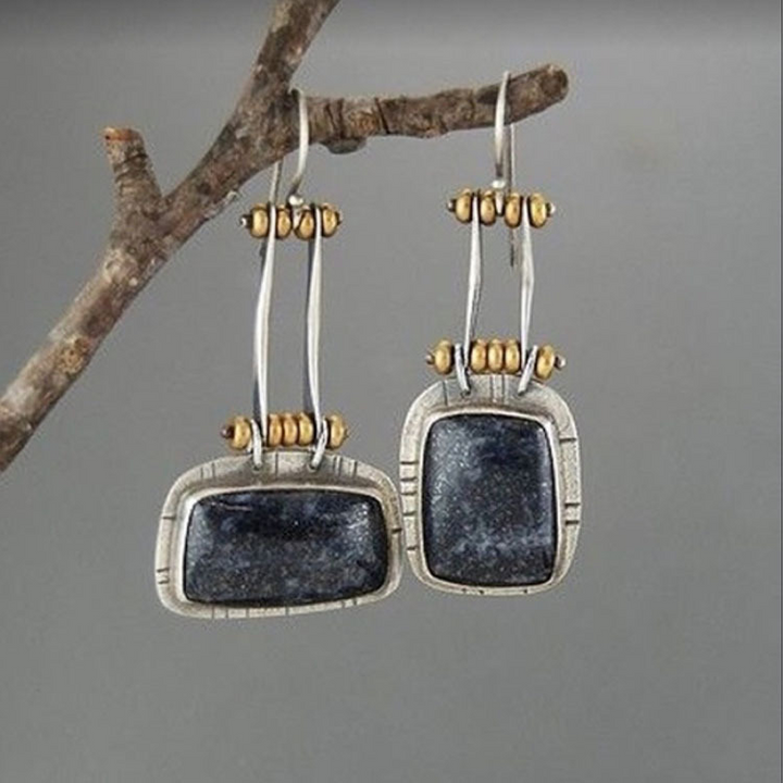 Ingrid – Vintage Midnight Silver Earrings