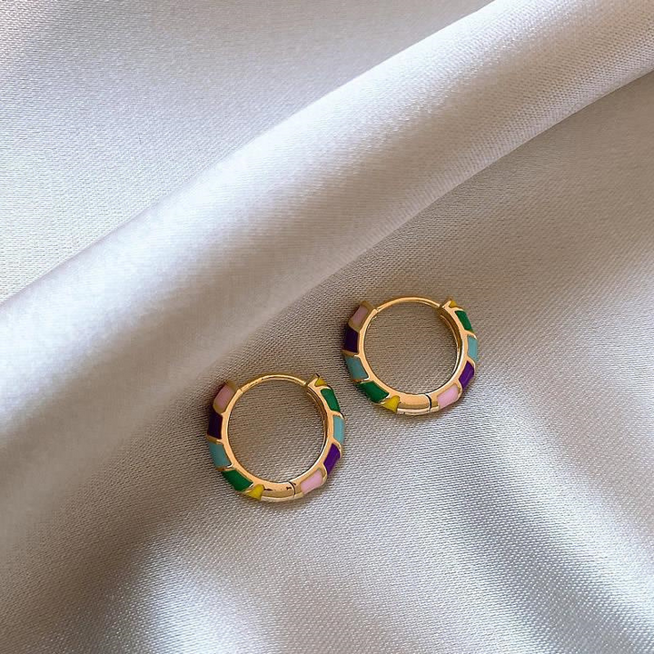 Kaydence – Enamel Gold Earrings