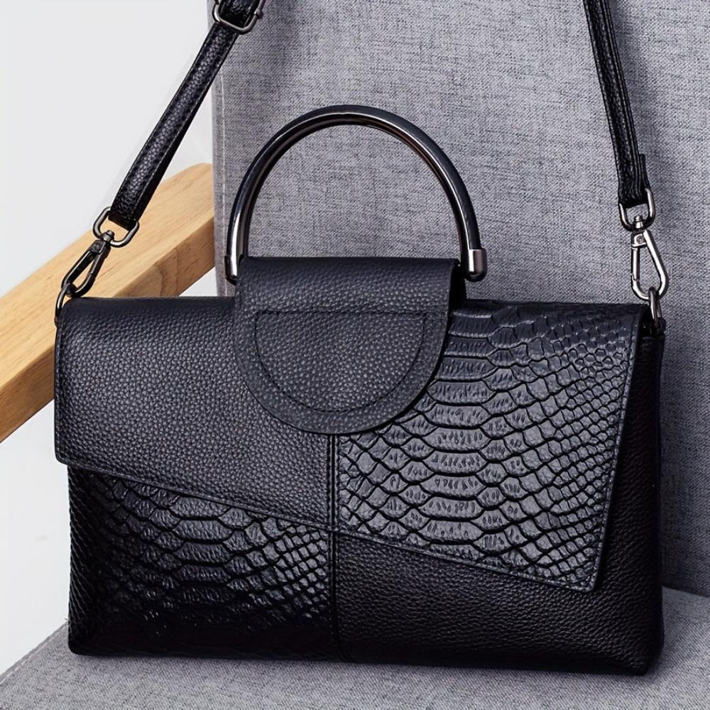 Zara™ Opulent Crocodile Patterned Handbag
