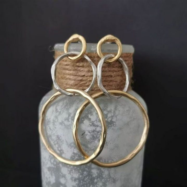 Lilith – Vintage Gold & Silver Hoop Earrings