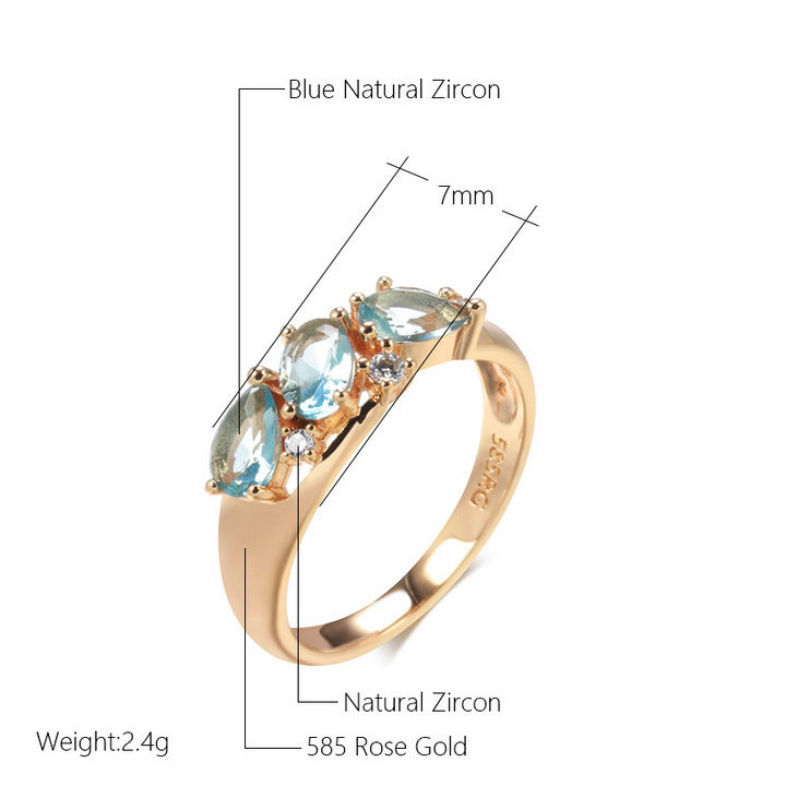 Raven – Blue Zirconia Ring in Gold