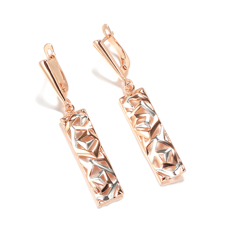 Henley - Elegant Rectangular Gold and Silver Earrings