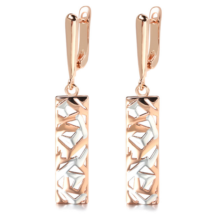 Henley - Elegant Rectangular Gold and Silver Earrings