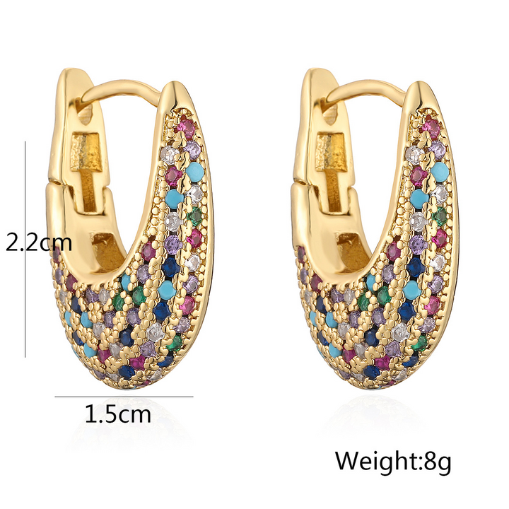 Cambria – Elegant Colorful Inlaid Crystals Earrings