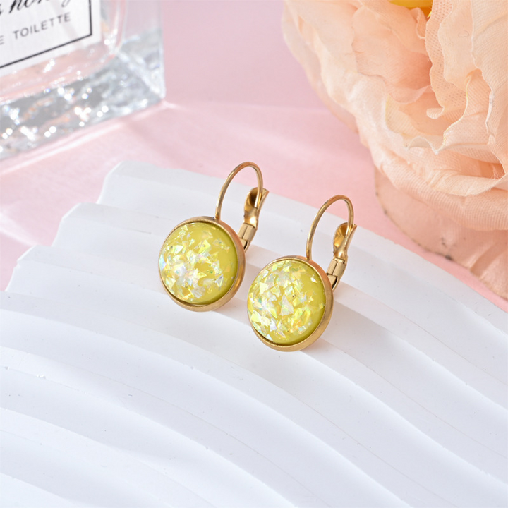 Ulani - Vintage Opal Stone Gold Earrings