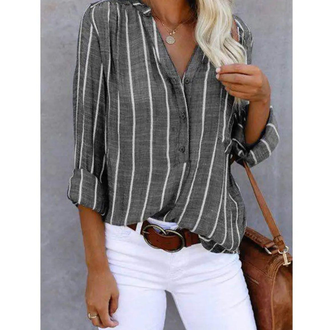 Evanie™ Striped Casual Blouse