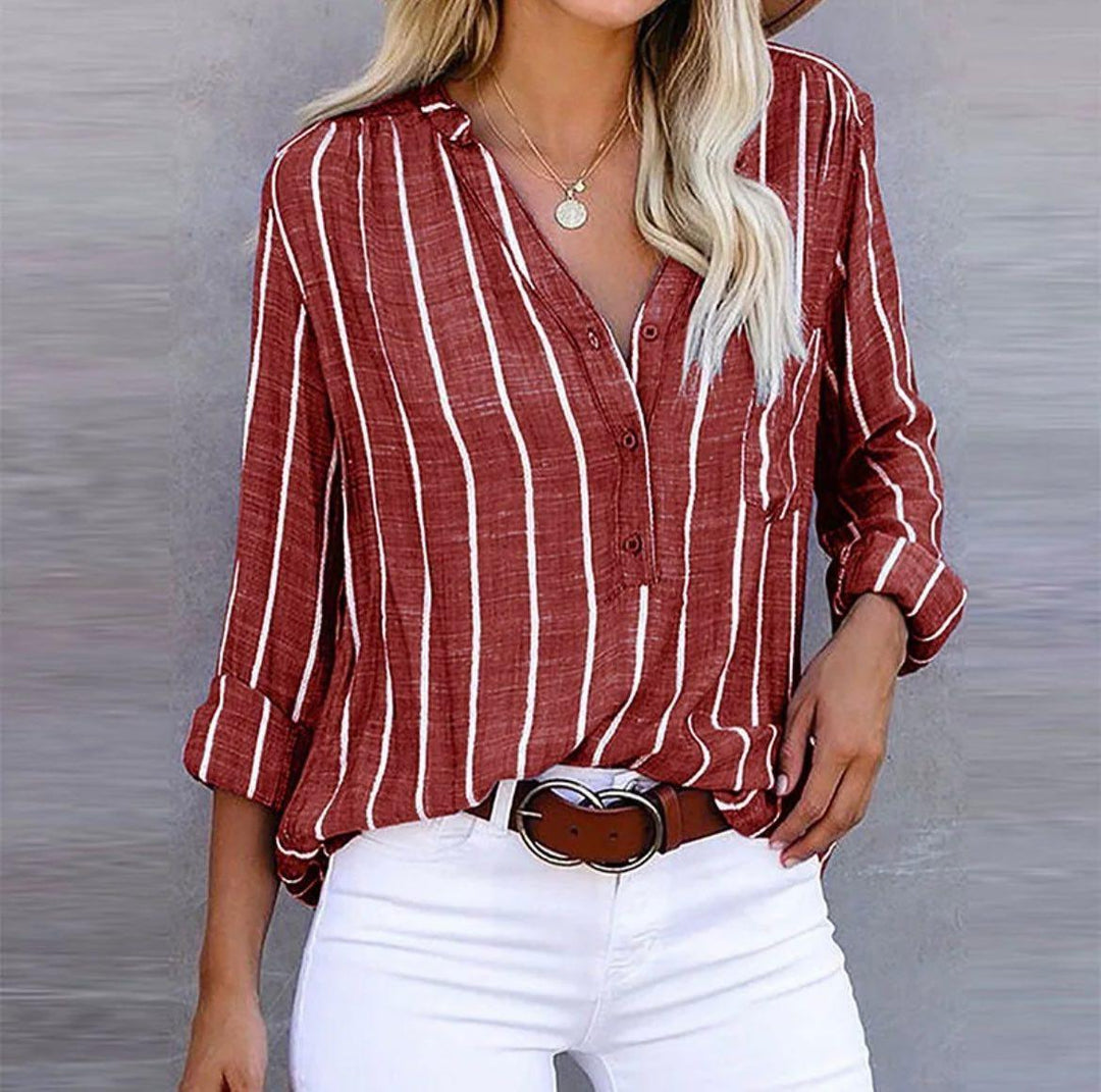 Evanie™ Striped Casual Blouse