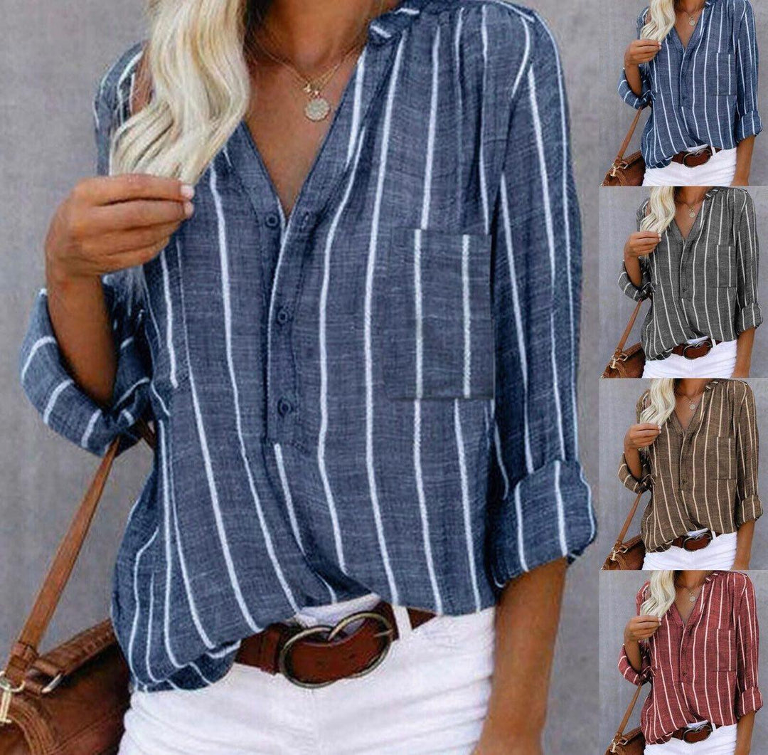 Evanie™ Striped Casual Blouse