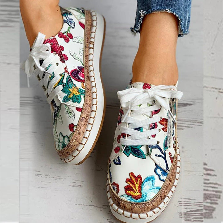Evie™  Floral Orthopedic Zipper Sneakers
