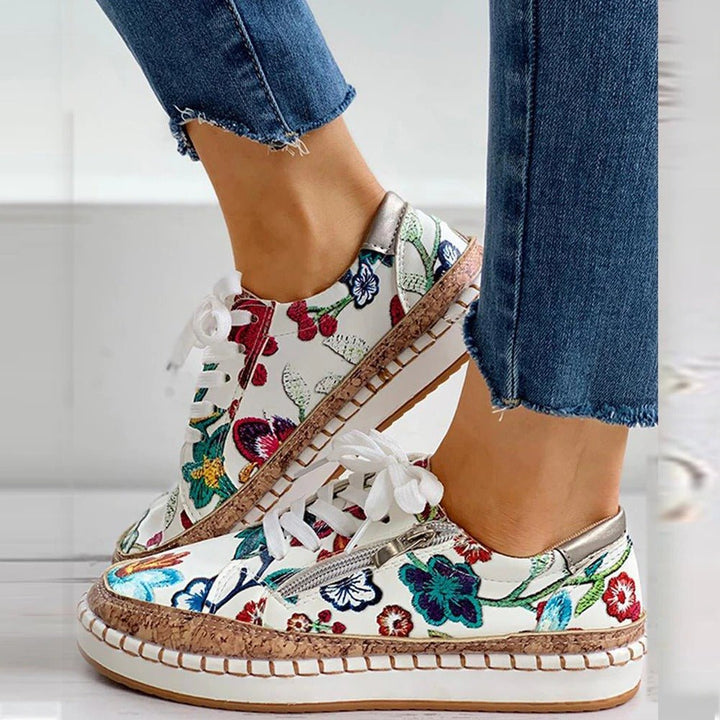 Evie™  Floral Orthopedic Zipper Sneakers