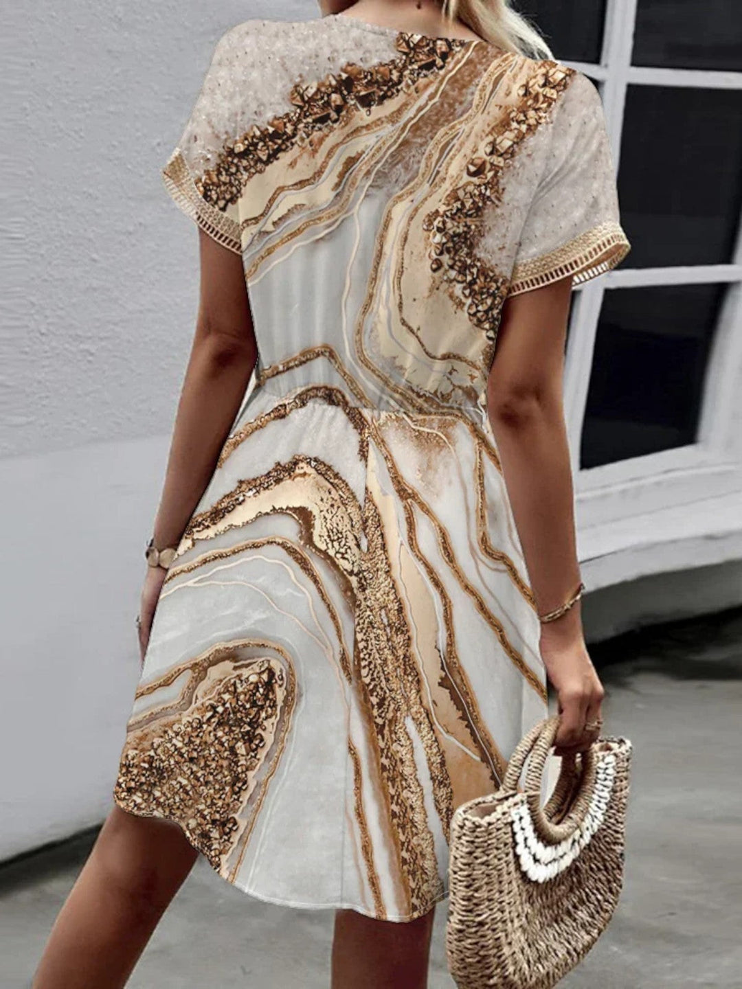 Skye™ Stylish Printed V-Neck Dress