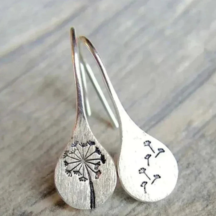 Paloma – Silver Dandelion Leaf Earrings