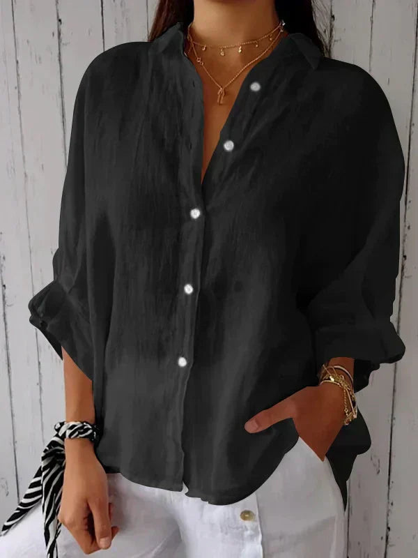 Delara™ Casual Button-Up Top