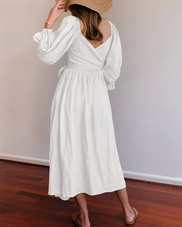 Taliva™ French Dress with Folded Sleeves