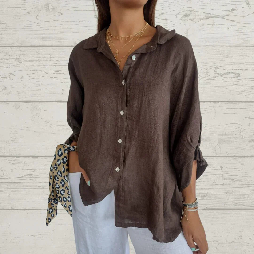 Delara™ Casual Button-Up Top