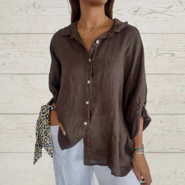 Delara™ Casual Button-Up Top
