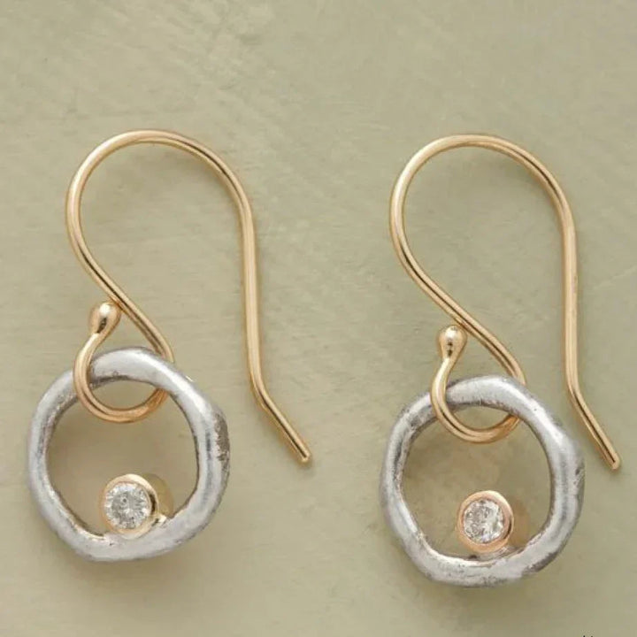 Luella – Vintage Gold & Silver Zirconia Earrings