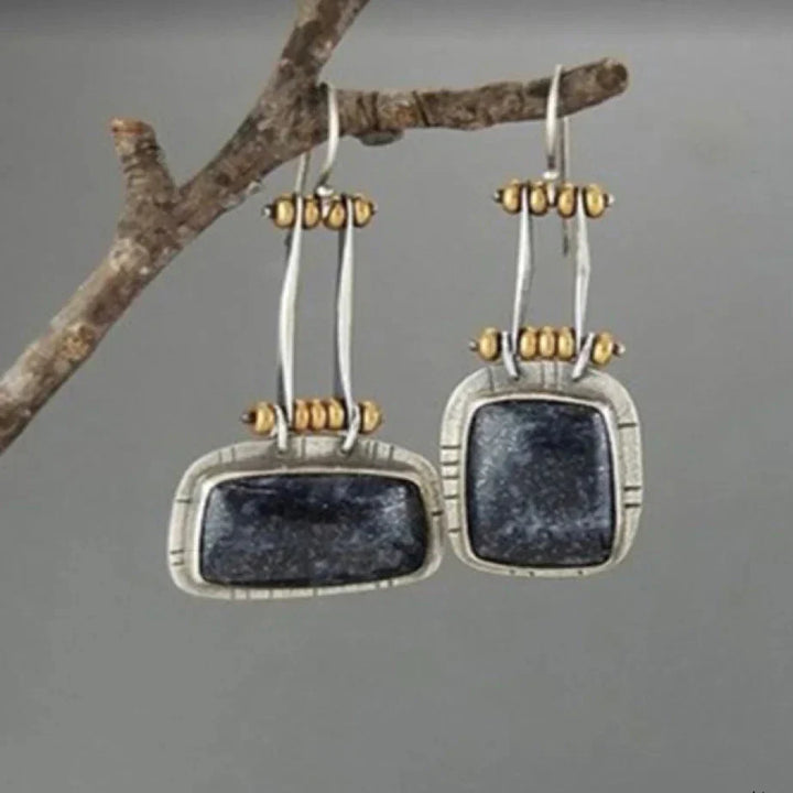 Ingrid – Vintage Midnight Silver Earrings