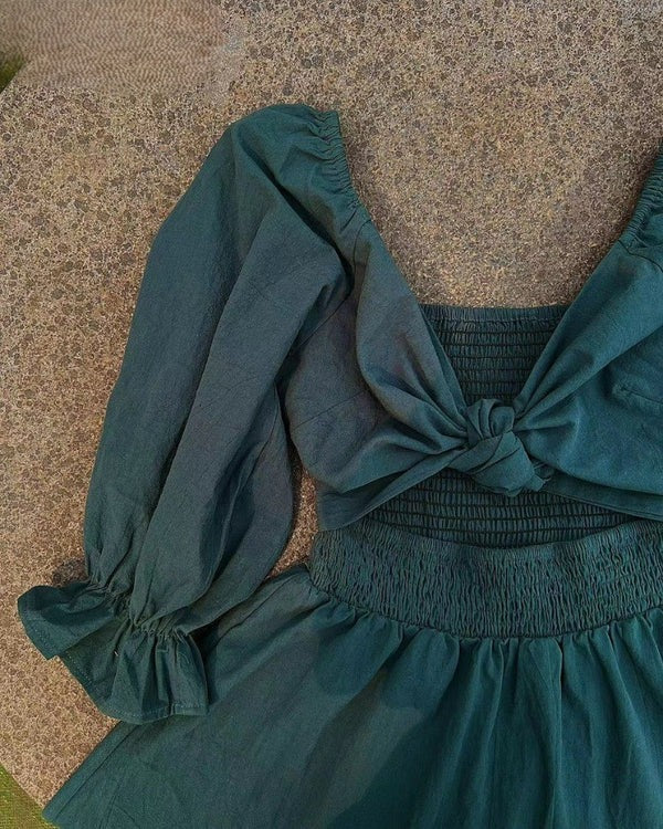 Taliva™ French Dress with Folded Sleeves