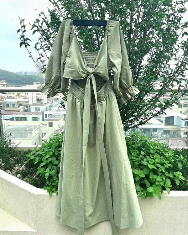 Taliva™ French Dress with Folded Sleeves