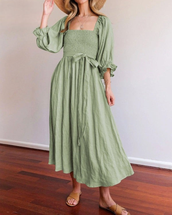Taliva™ French Dress with Folded Sleeves
