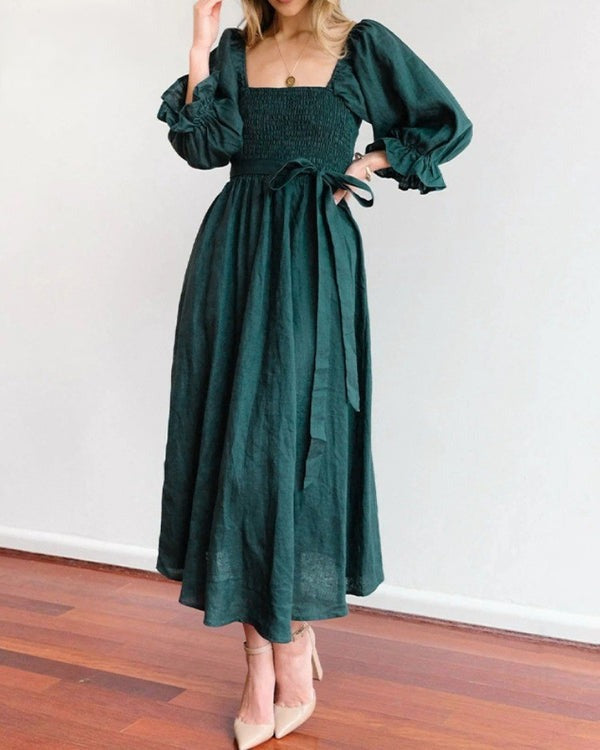 Taliva™ French Dress with Folded Sleeves