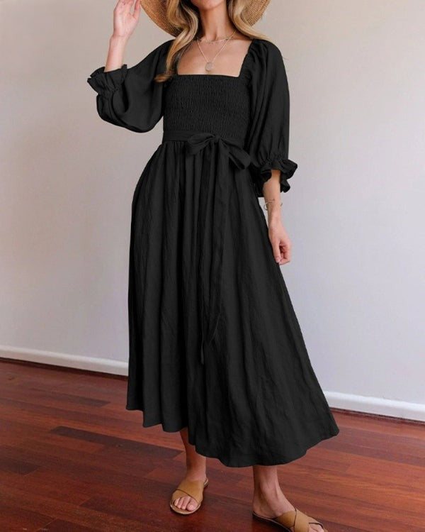Taliva™ French Dress with Folded Sleeves